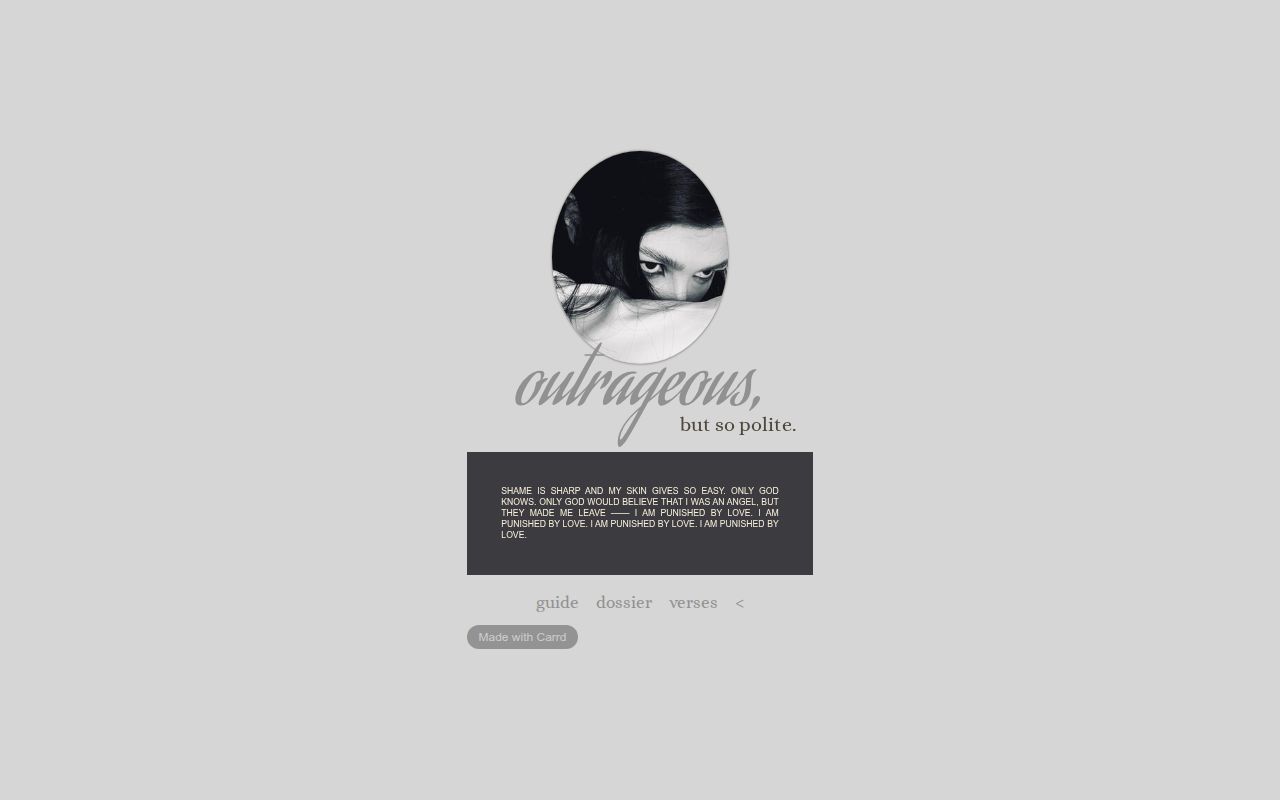 Carrd profile picture for @outrageously